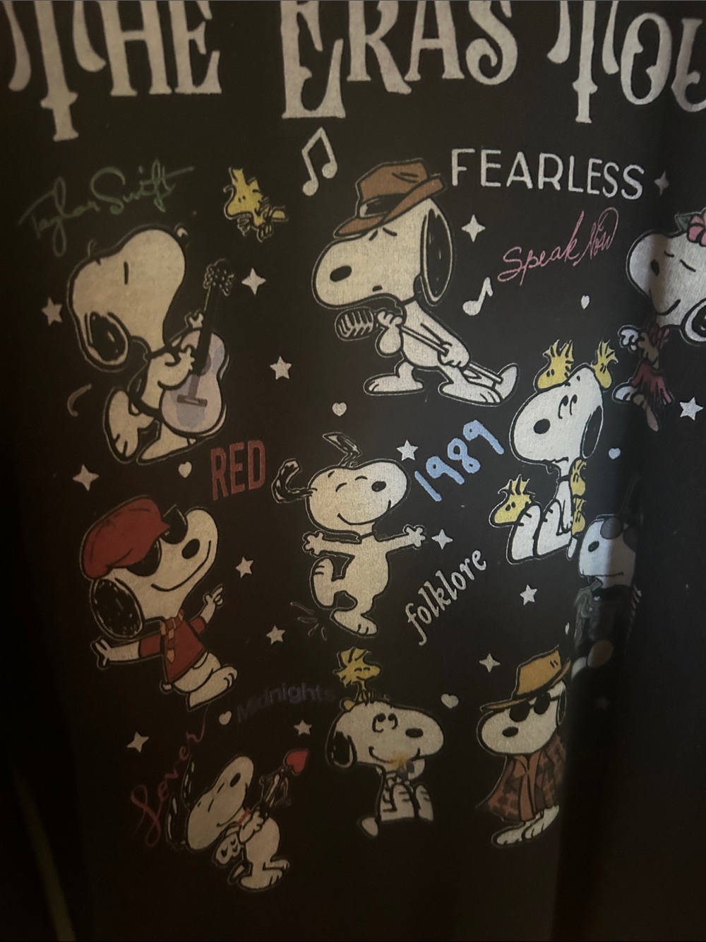 Women Black Snoopy Graphic Sweatshirt - The Eras Tour - Picture 2 of 5
